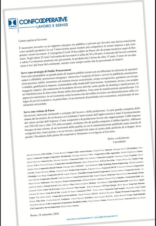 Lettera aperta al Governo